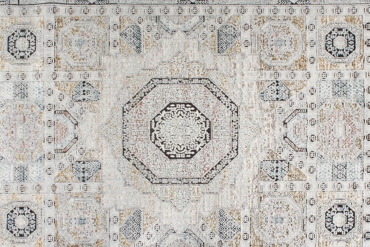 3x10 Silver and Multicolor Turkish Antep Runner