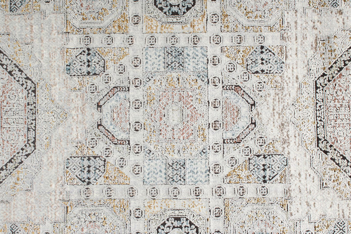 3x10 Silver and Multicolor Turkish Antep Runner