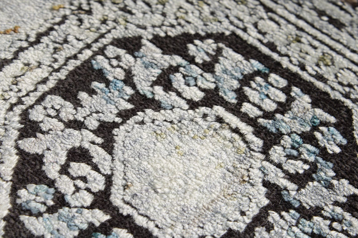 3x10 Silver and Multicolor Turkish Antep Runner