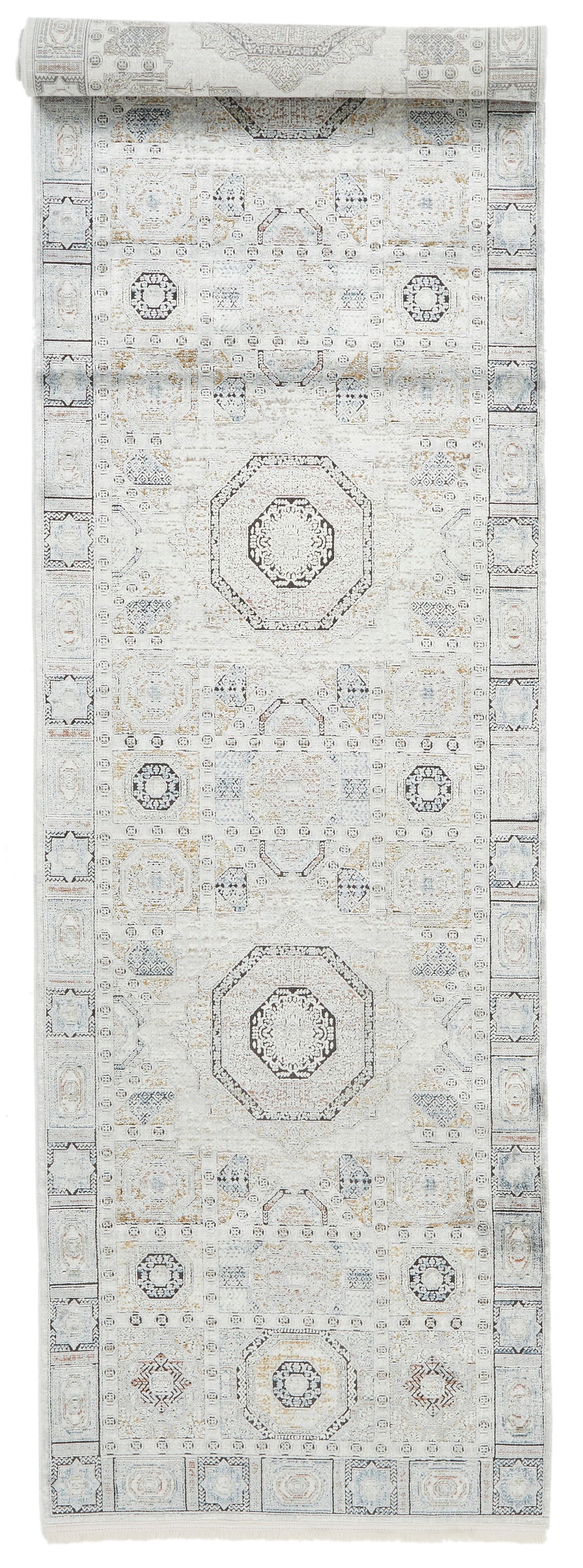 3x10 Silver and Multicolor Turkish Antep Runner