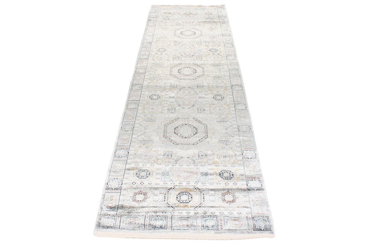 3x10 Silver and Multicolor Turkish Antep Runner