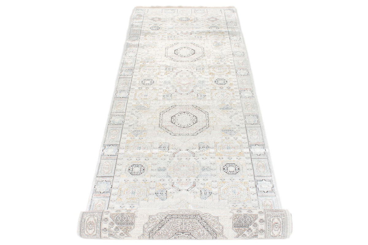 3x10 Silver and Multicolor Turkish Antep Runner