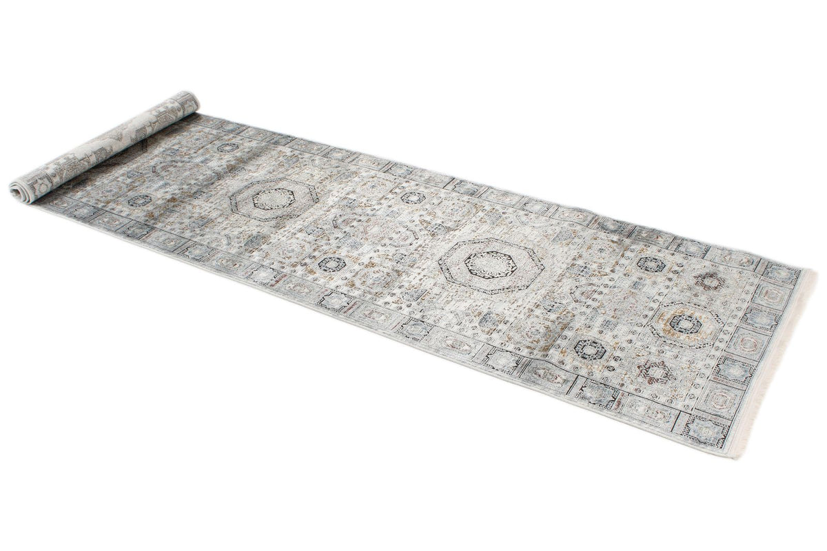 3x10 Silver and Multicolor Turkish Antep Runner