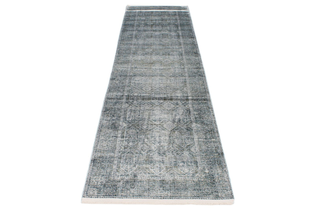 3x10 Silver and Multicolor Turkish Antep Runner