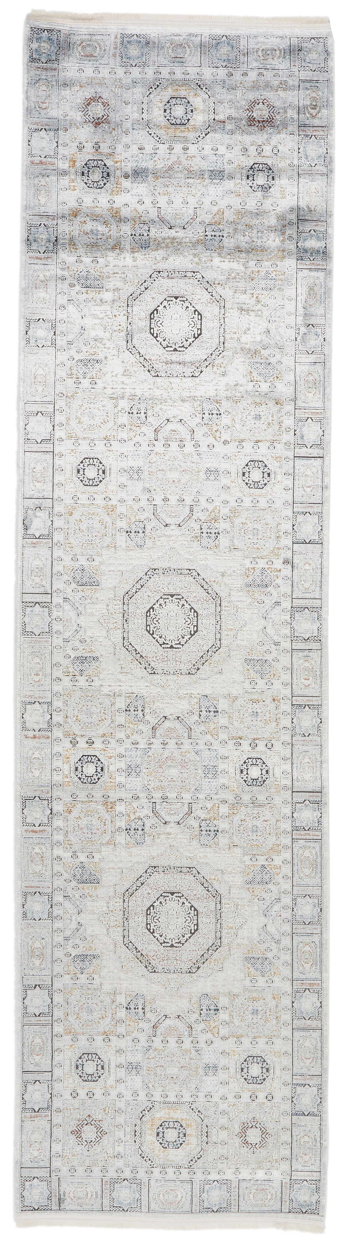3x10 Silver and Multicolor Turkish Antep Runner