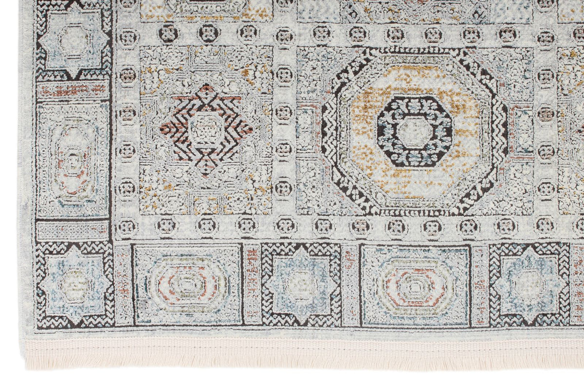 3x10 Silver and Multicolor Turkish Antep Runner