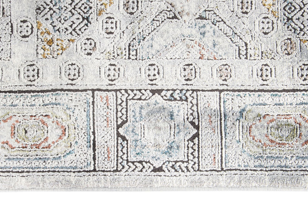 3x10 Silver and Multicolor Turkish Antep Runner