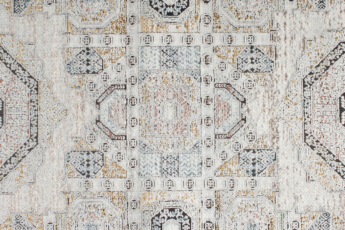 3x10 Silver and Multicolor Turkish Antep Runner