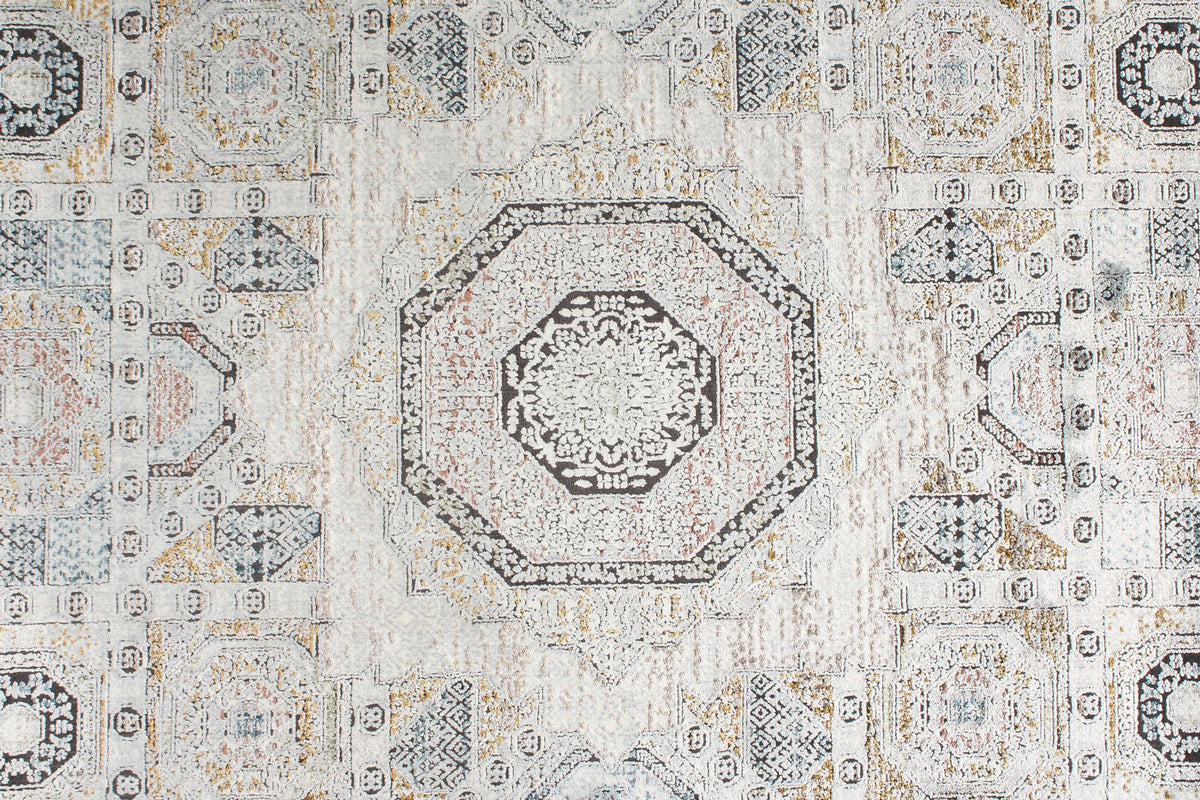 3x10 Silver and Multicolor Turkish Antep Runner