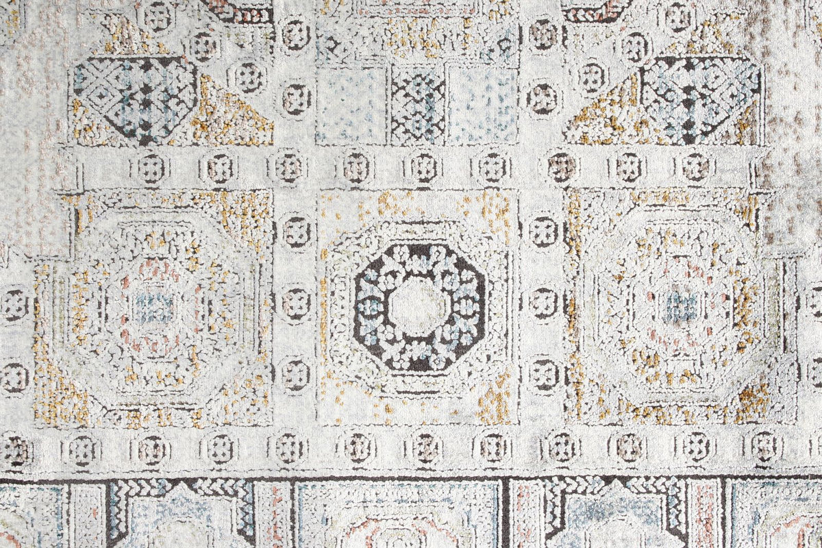 3x10 Silver and Multicolor Turkish Antep Runner