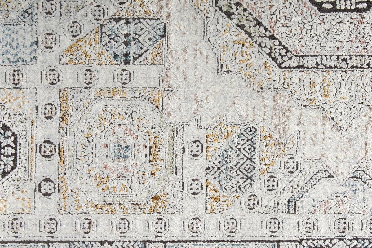 3x10 Silver and Multicolor Turkish Antep Runner