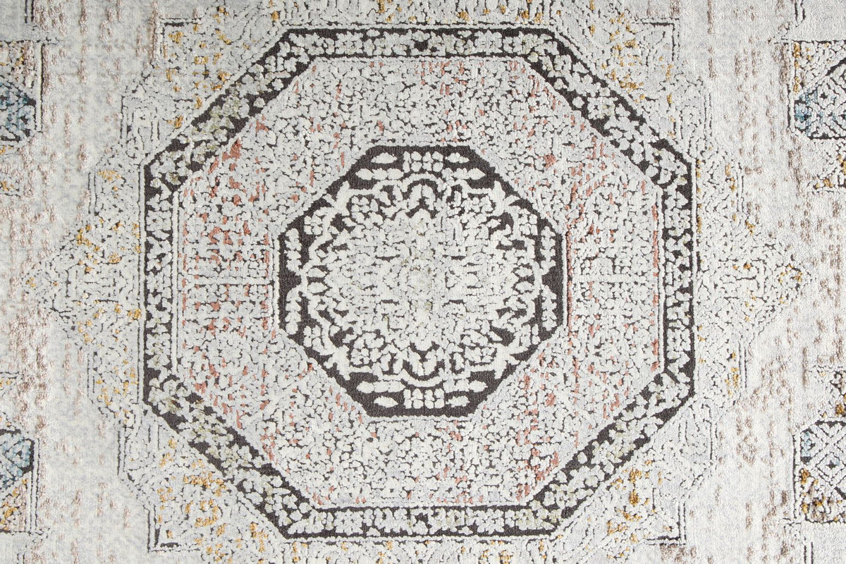 3x10 Silver and Multicolor Turkish Antep Runner