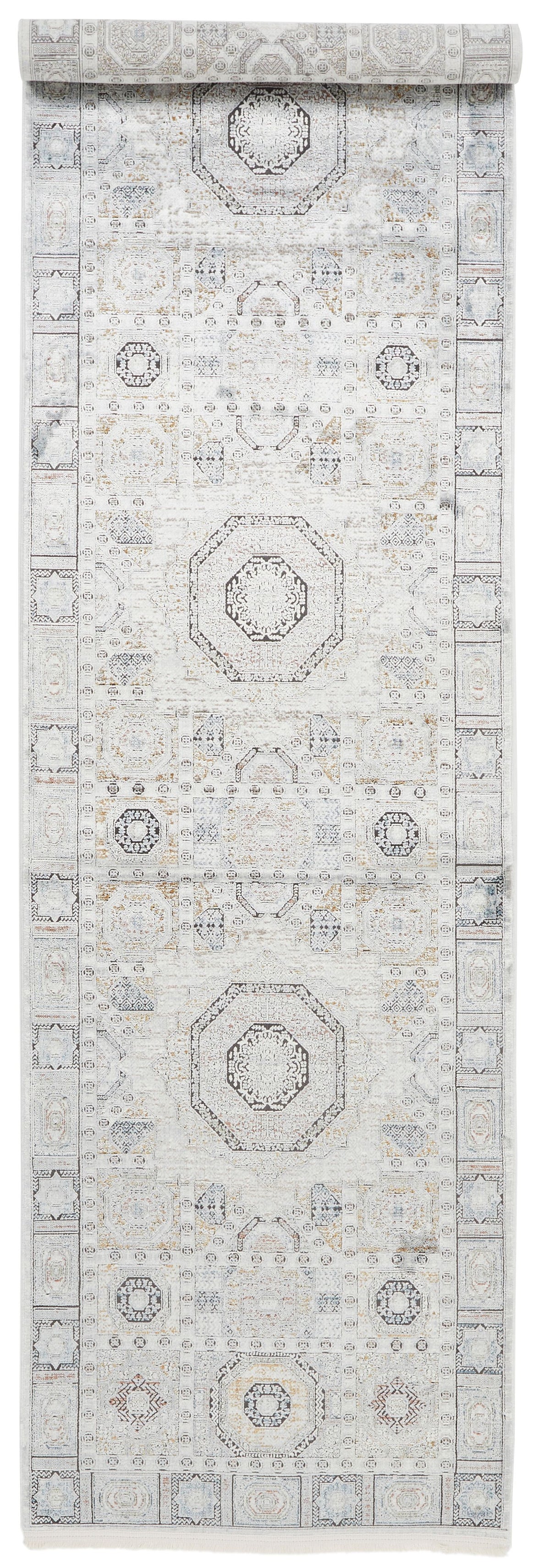 3x10 Silver and Multicolor Turkish Antep Runner