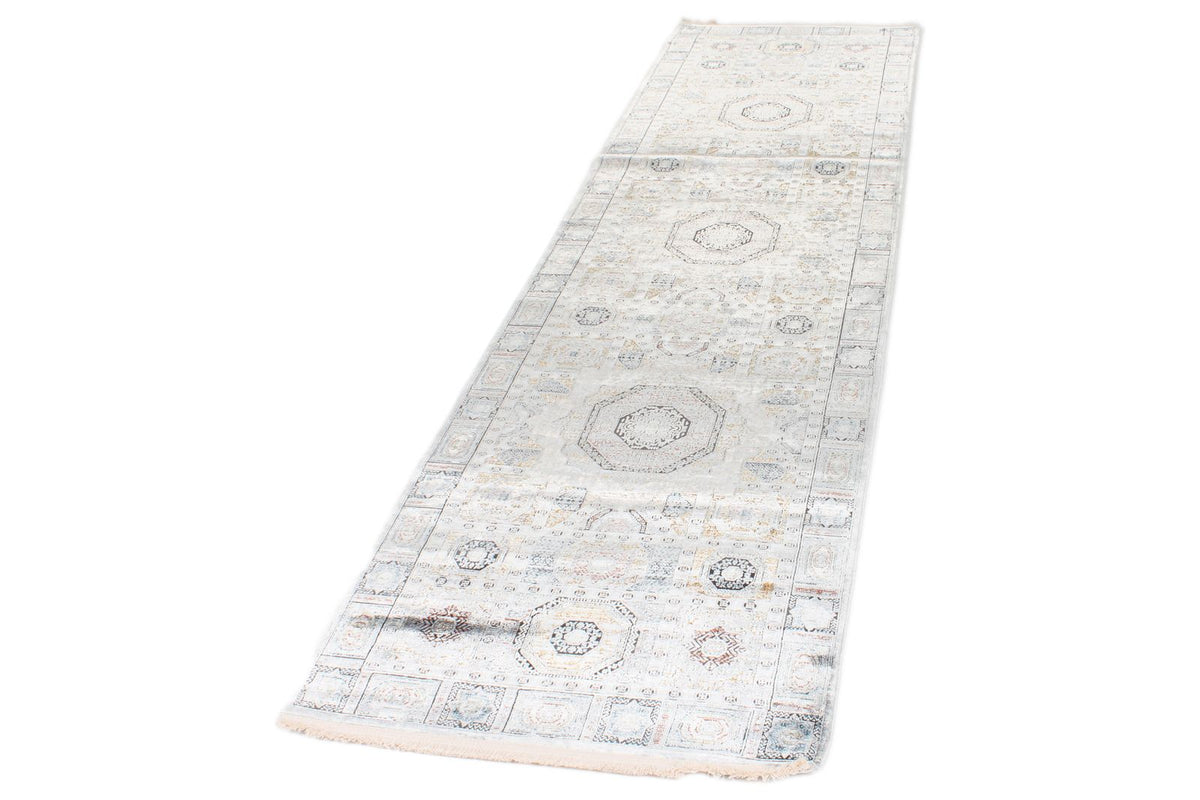 3x10 Silver and Multicolor Turkish Antep Runner