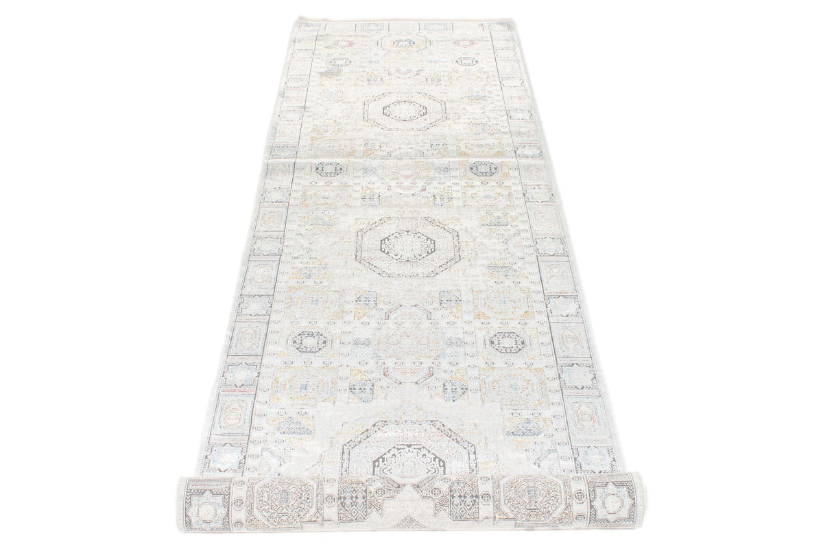 3x10 Silver and Multicolor Turkish Antep Runner