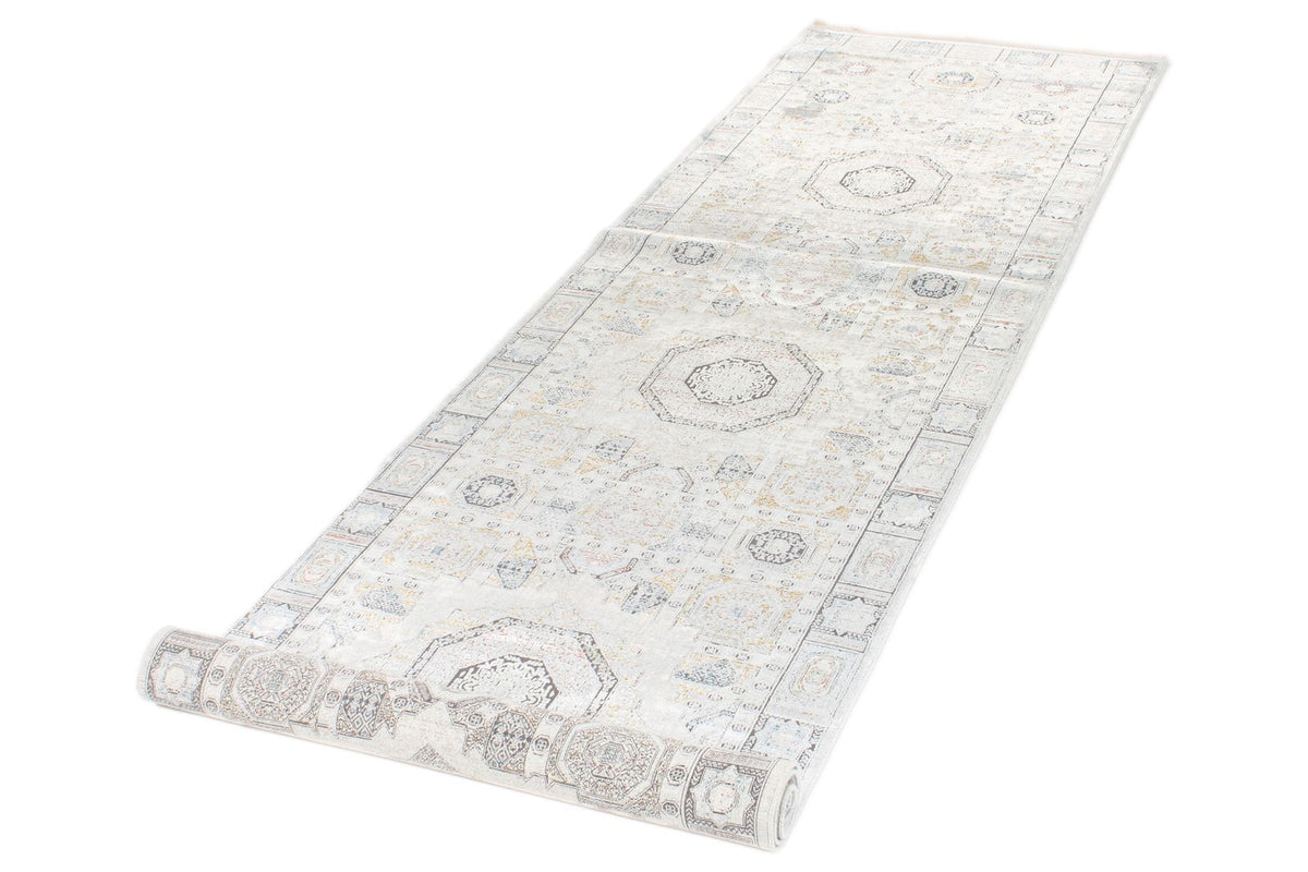 3x10 Silver and Multicolor Turkish Antep Runner