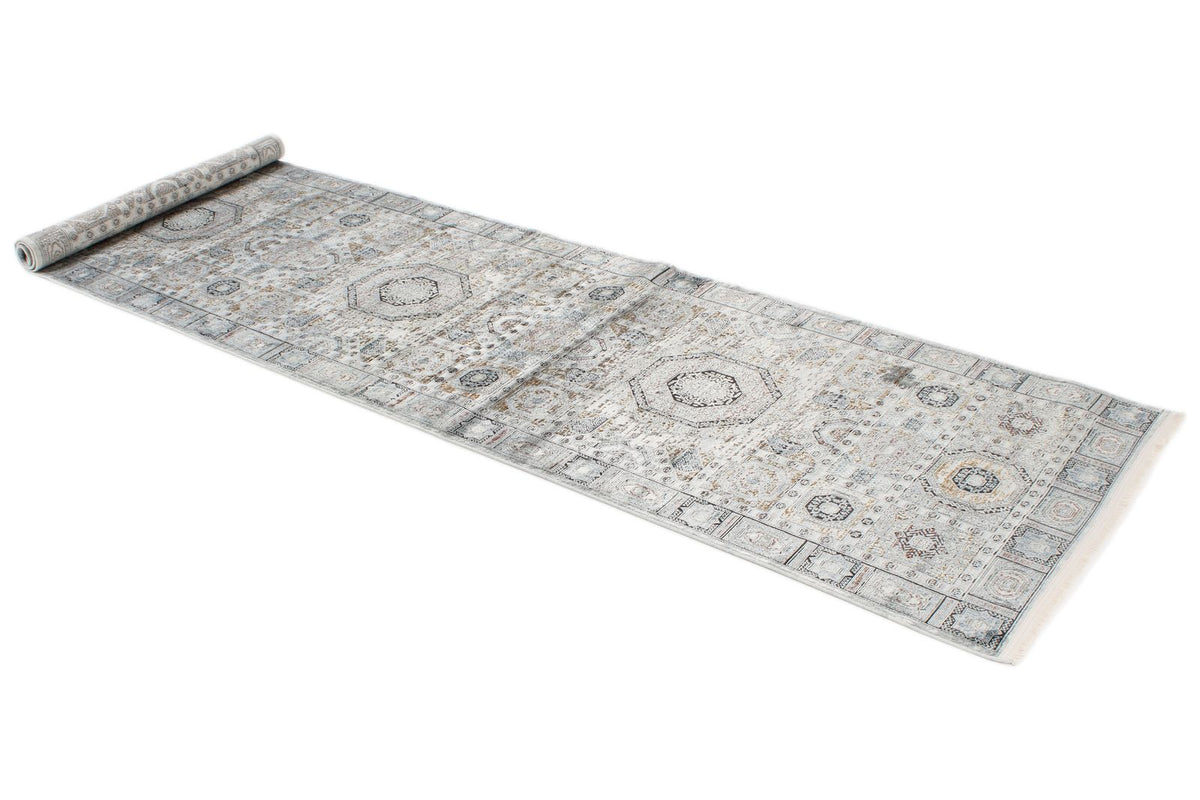 3x10 Silver and Multicolor Turkish Antep Runner