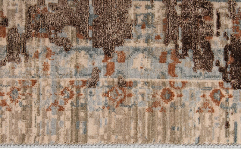 8x11 Brown and Multicolor Turkish Antep Rug