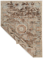 8x11 Brown and Multicolor Turkish Antep Rug