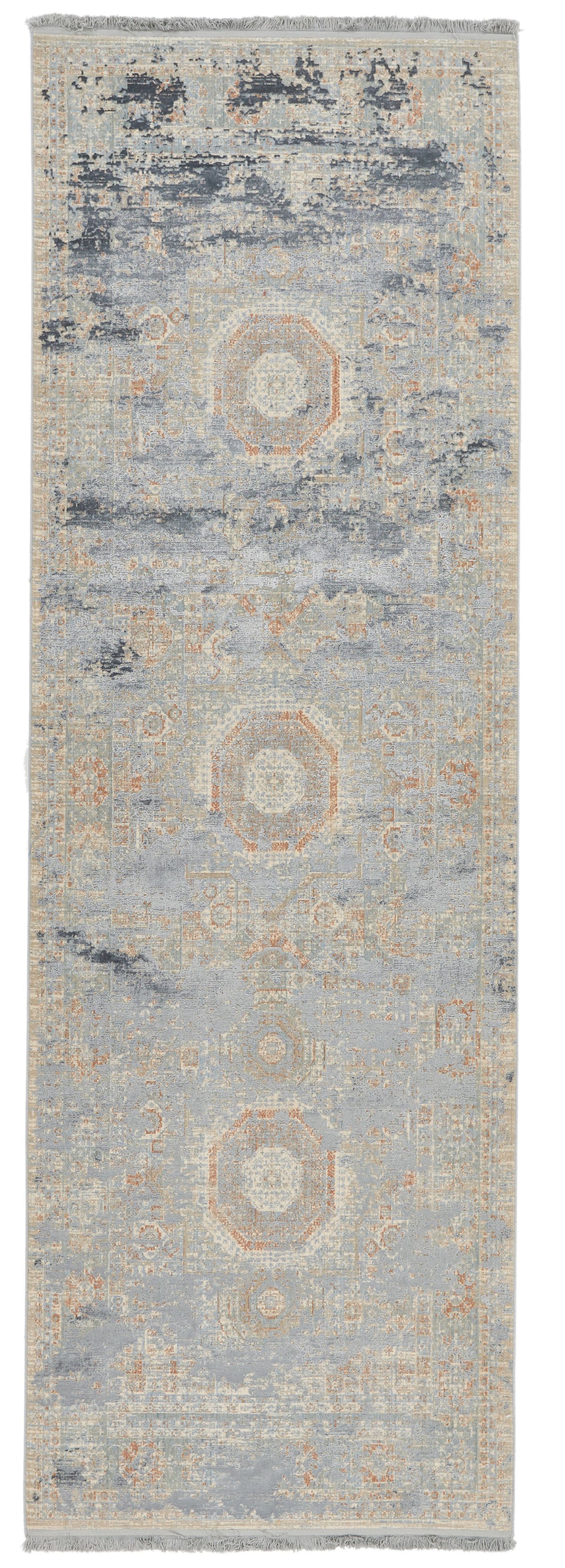4x10 Ivory and Multicolor Turkish Antep Runner