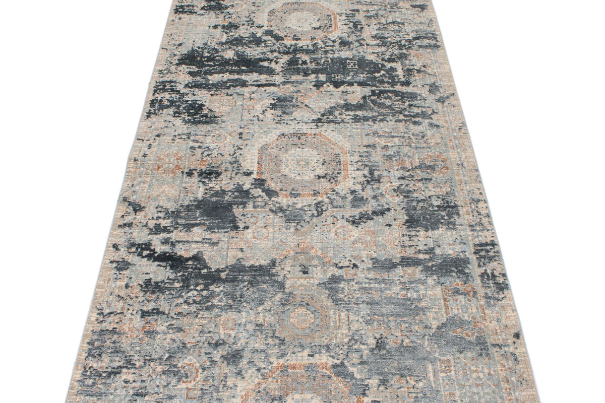 4x10 Ivory and Multicolor Turkish Antep Runner