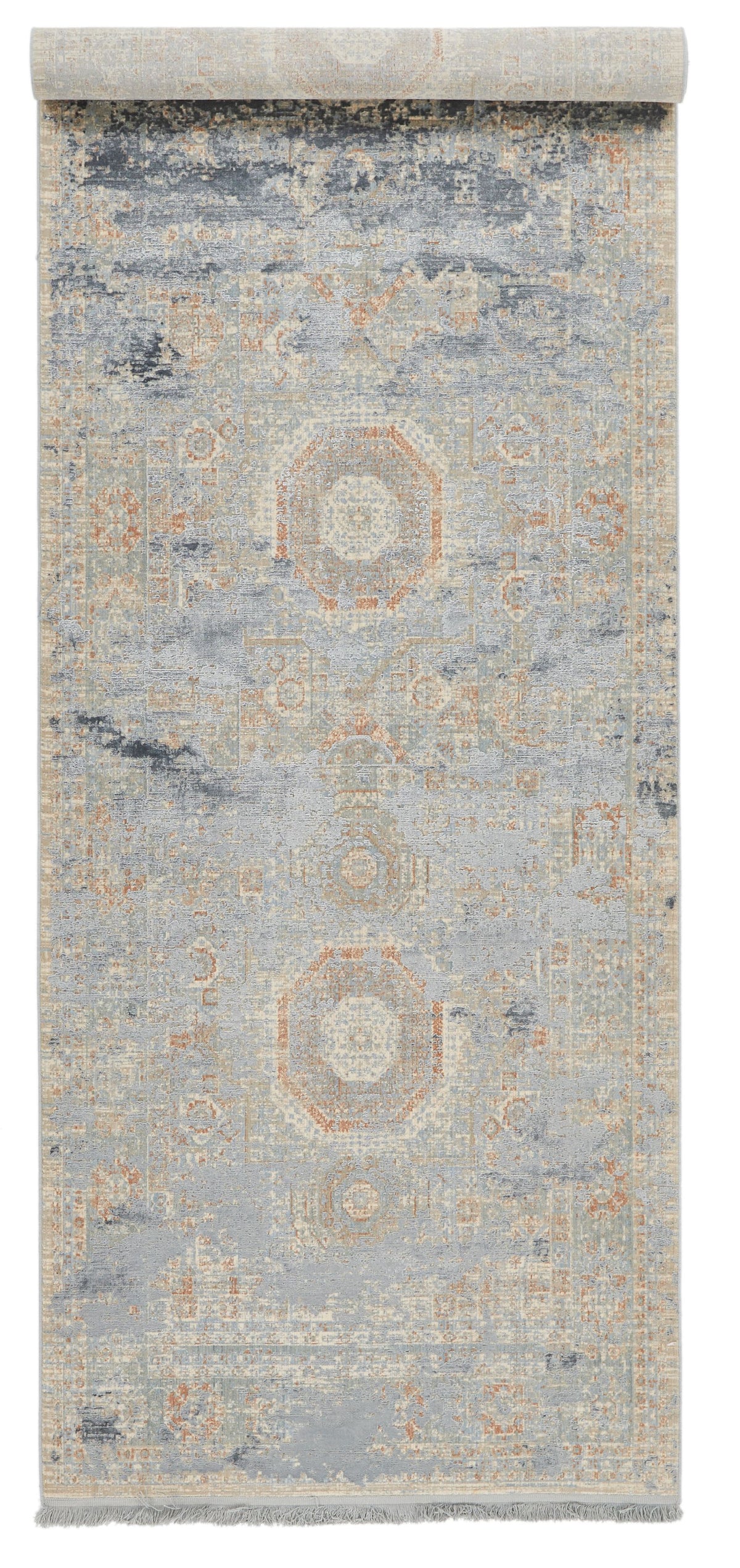 4x10 Ivory and Multicolor Turkish Antep Runner
