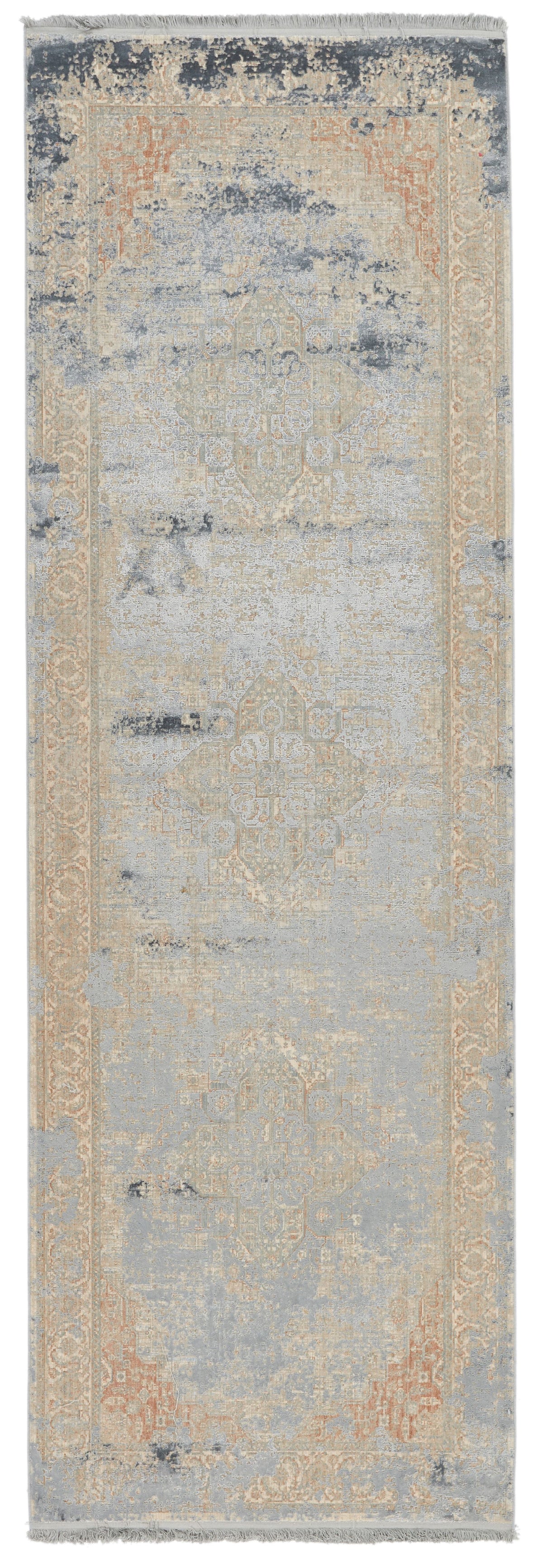4x10 Beige and Multicolor Turkish Antep Runner