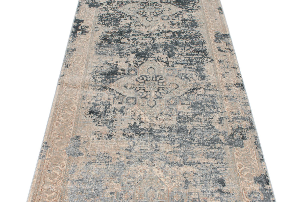 4x10 Beige and Multicolor Turkish Antep Runner