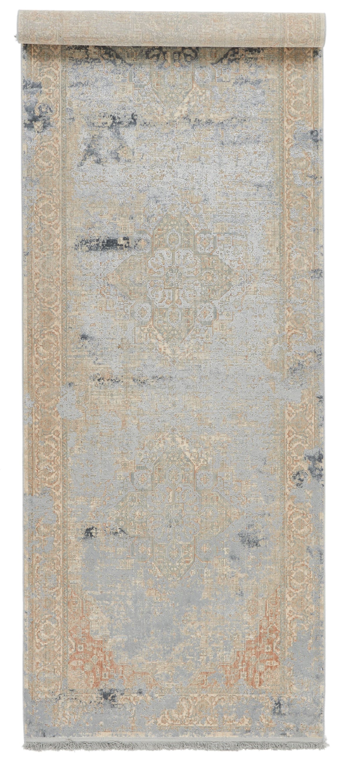 4x10 Beige and Multicolor Turkish Antep Runner