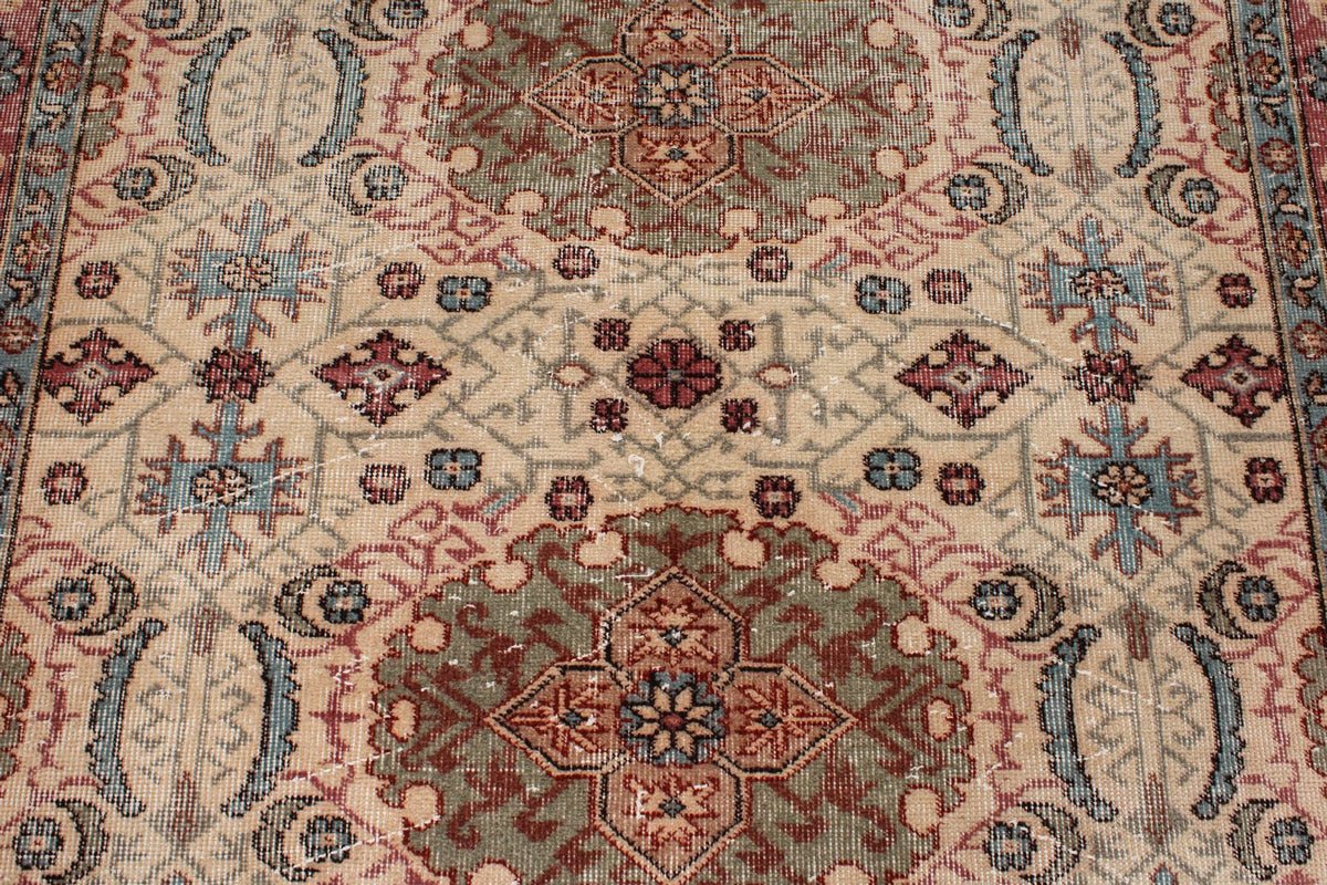 6x9 Ivory and Pink Modern Contemporary Rug