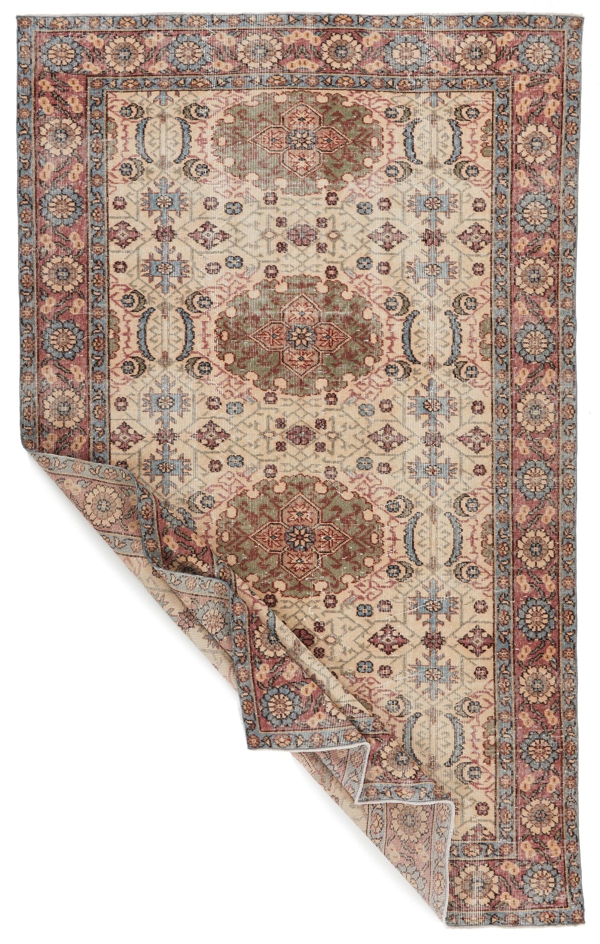 6x9 Ivory and Pink Modern Contemporary Rug