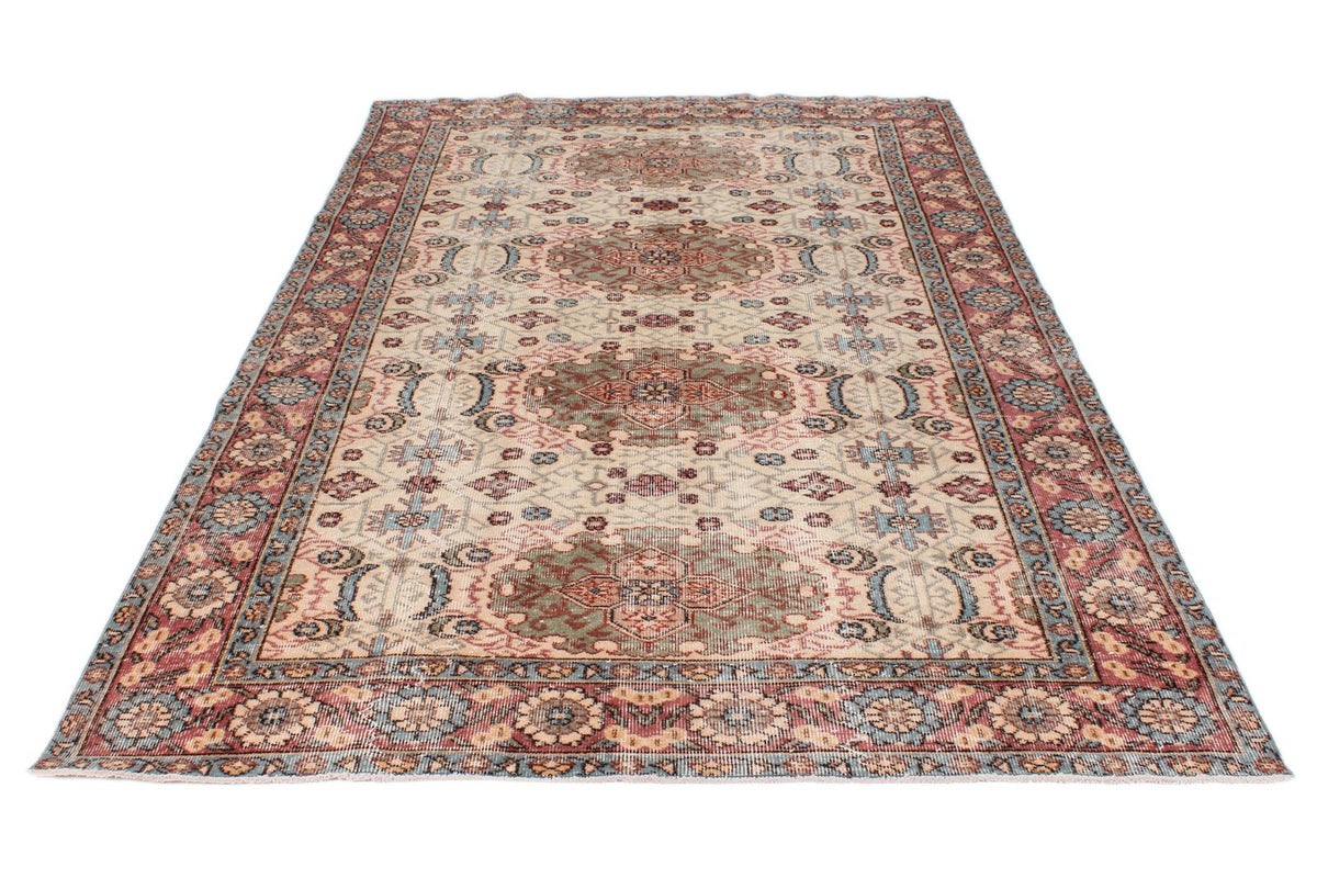 6x9 Ivory and Pink Modern Contemporary Rug