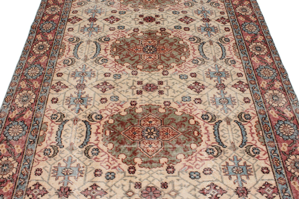 6x9 Ivory and Pink Modern Contemporary Rug