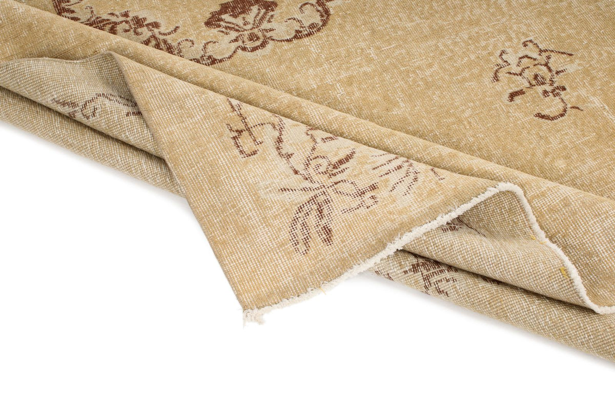 6x9 Brown and Beige Turkish Overdyed Rug