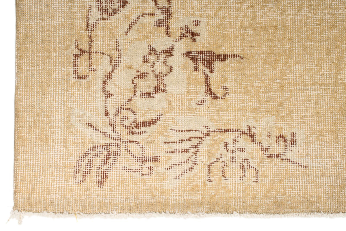 6x9 Brown and Beige Turkish Overdyed Rug