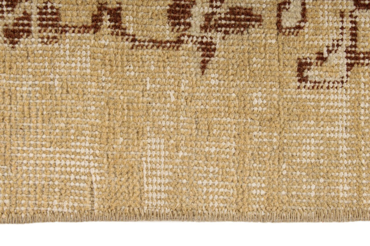 6x9 Brown and Beige Turkish Overdyed Rug