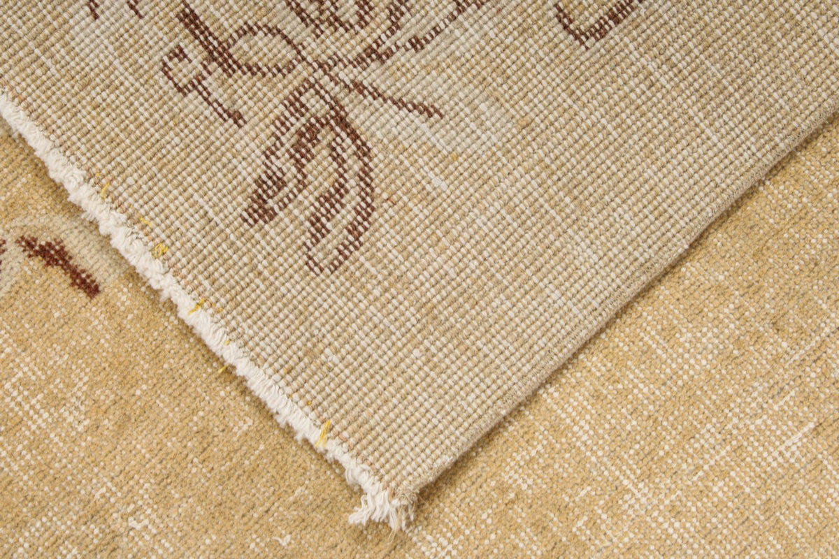 6x9 Brown and Beige Turkish Overdyed Rug