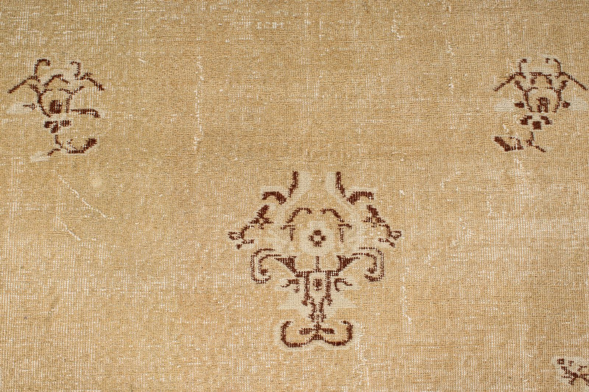 6x9 Brown and Beige Turkish Overdyed Rug