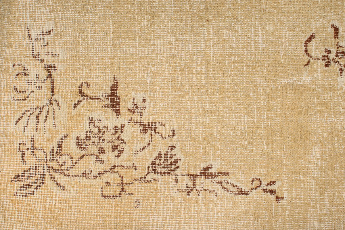 6x9 Brown and Beige Turkish Overdyed Rug