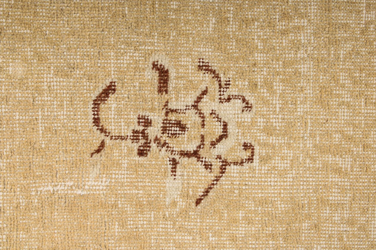 6x9 Brown and Beige Turkish Overdyed Rug