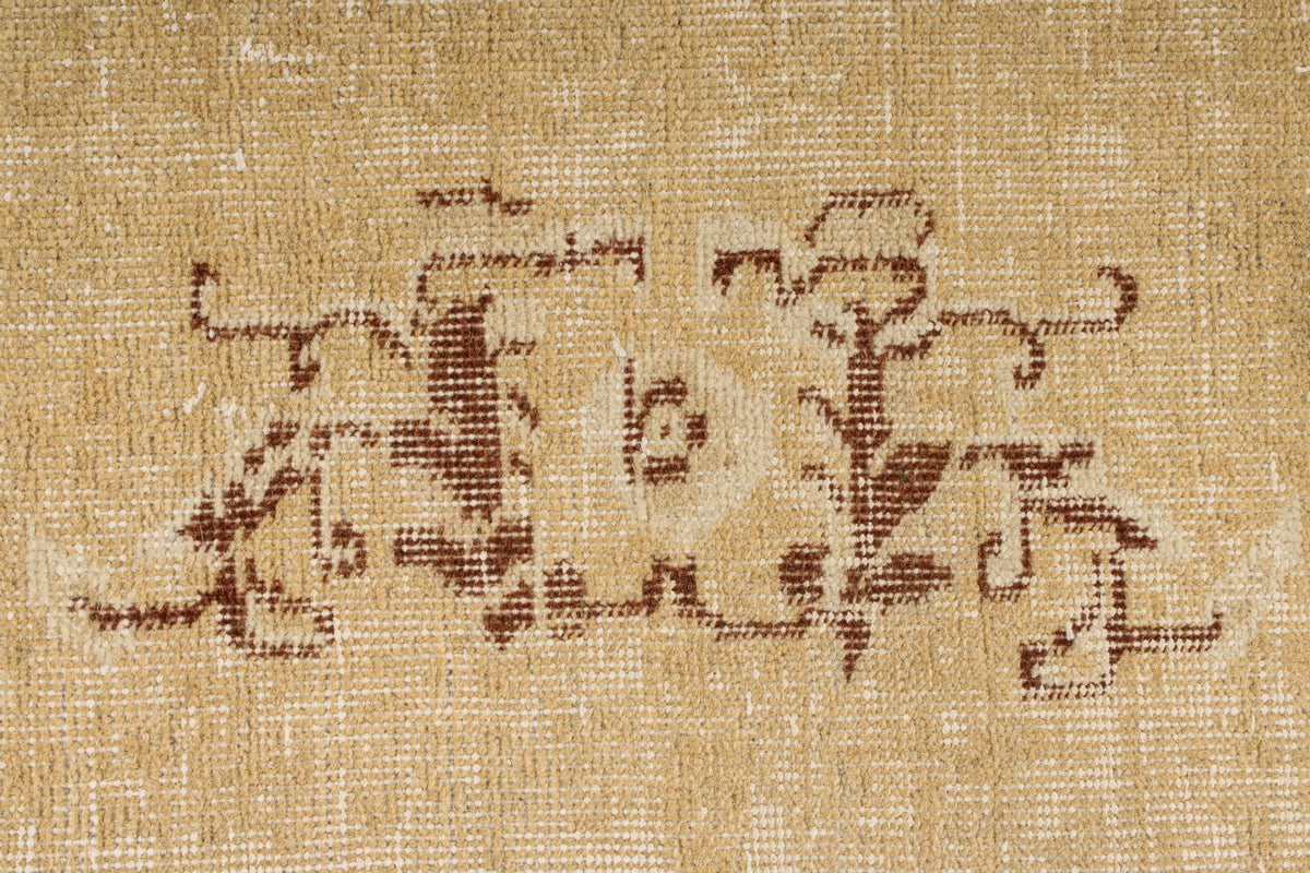 6x9 Brown and Beige Turkish Overdyed Rug