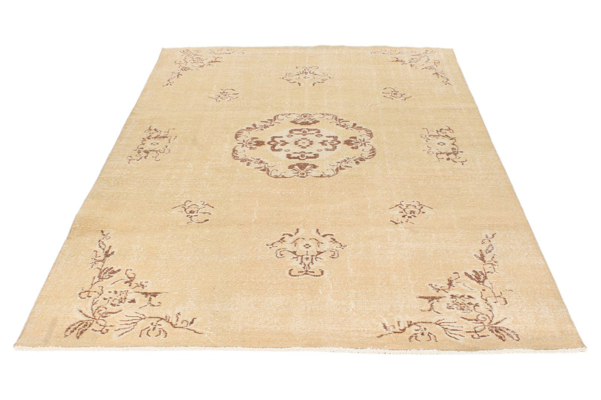 6x9 Brown and Beige Turkish Overdyed Rug
