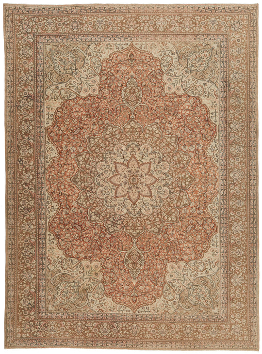 8x11 Rust and Brown Turkish Traditional Rug