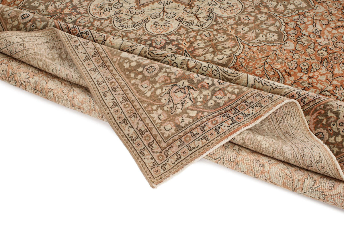 8x11 Rust and Brown Turkish Traditional Rug