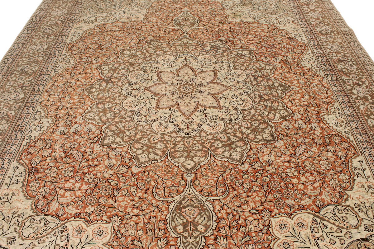 8x11 Rust and Brown Turkish Traditional Rug