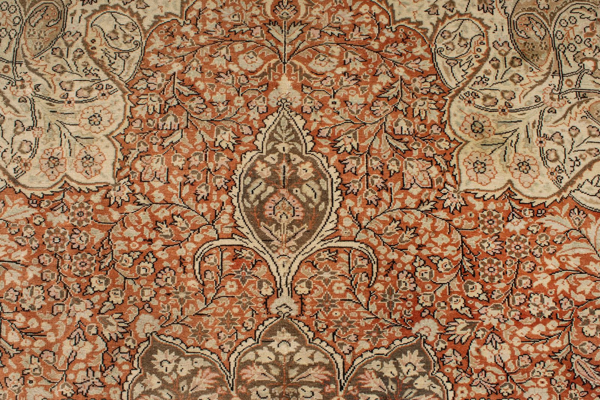 8x11 Rust and Brown Turkish Traditional Rug