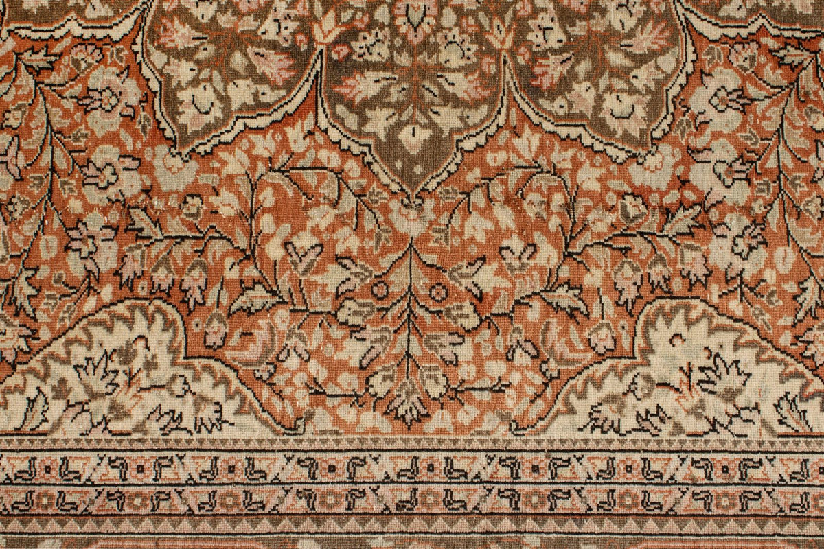 8x11 Rust and Brown Turkish Traditional Rug
