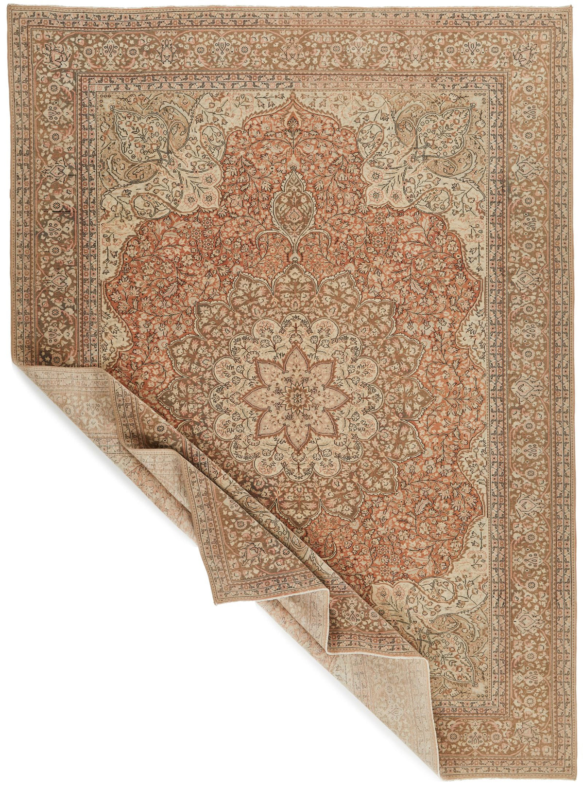 8x11 Rust and Brown Turkish Traditional Rug