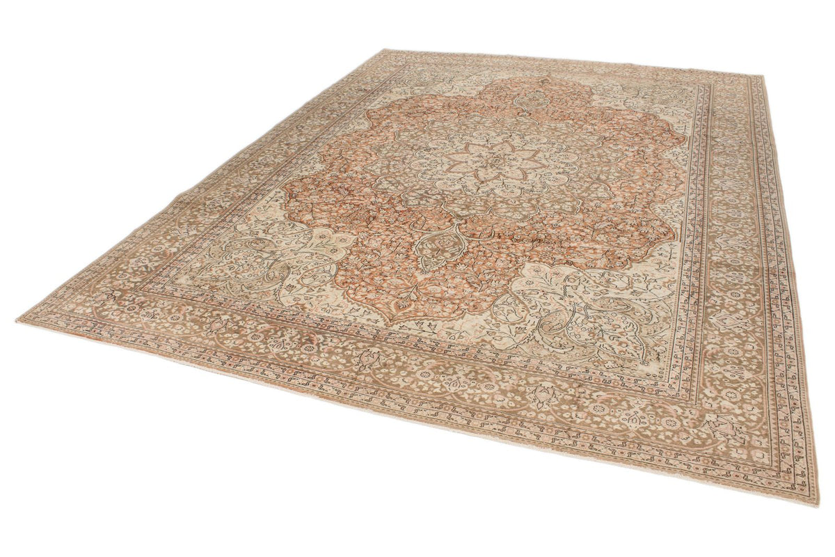 8x11 Rust and Brown Turkish Traditional Rug
