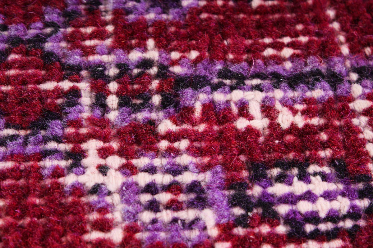 4x9 Red and Purple Turkish Overdyed Runner